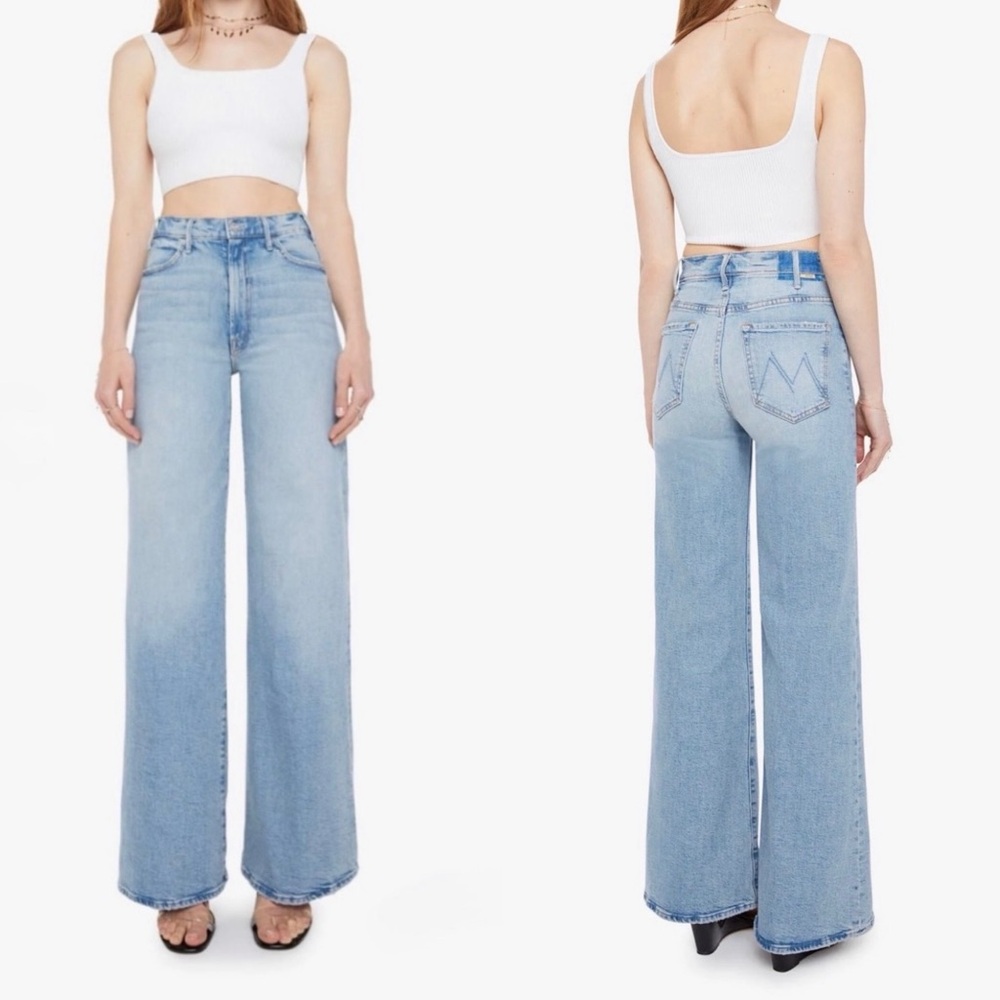 NWT! MOTHER The Hustler Roller Sneak High Rise Wide Leg Jeans
